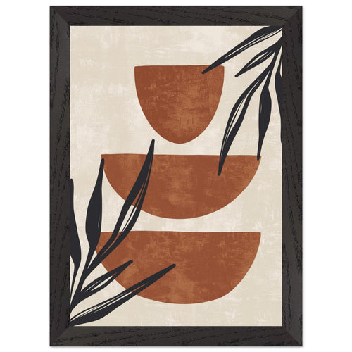 Artfulprints Poster met Lijst Boho – Stacked serenity   - A4 21x29.7 cm - Bruin