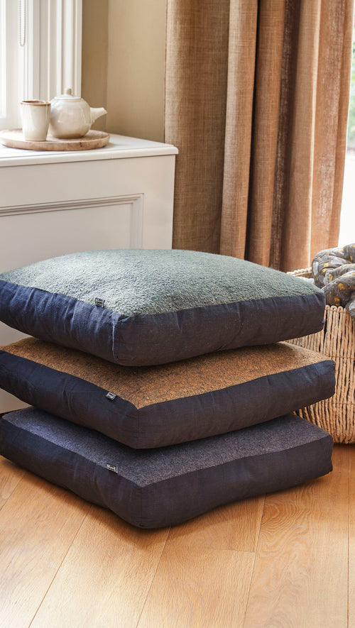 In The Mood Collection Chrissy Vloerkussen - L57 x B57 x H10 cm - Gerecycled Katoen - Donkergroen