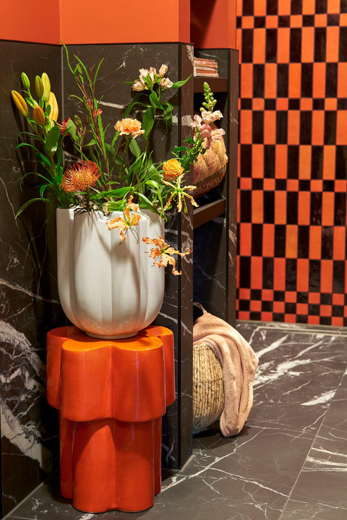 Mica Decorations Minda Tulpenvaas - H34 x Ø28 cm - Keramiek - Taupe