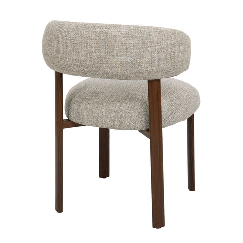 DÉJA Living Eetkamerstoel Alamo - Beige/Walnoot - Set van 2