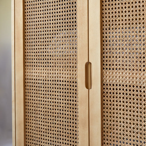 Tikamoon Kast van massief iepenhout en vlechtwerk - Naturel - vtwonen shop