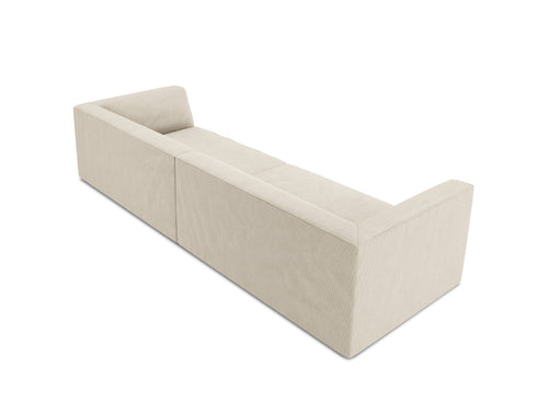 Micadoni Bank Ruby 4-zits, ribfluwelen, lichtbeige - 93x302x69cm