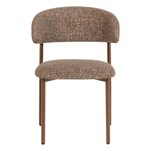 WOOOD eetkamerstoel Kelu - Wollig - Bruin Melange - Set Van 2 - 80x45x58