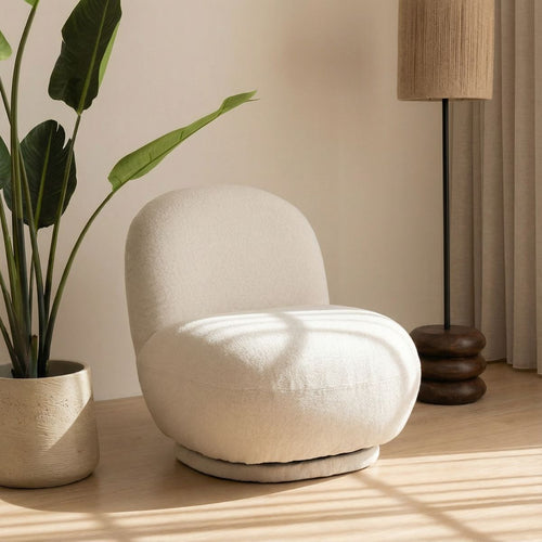 DÉJA Living Draaifauteuil Boone - Stof - Off-White - vtwonen shop