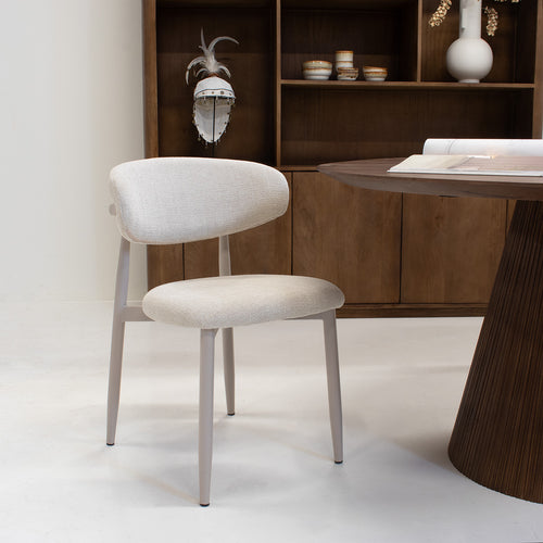 Giga Meubel Eetkamerstoel Alexia - Beige/Beige - Set van 2 - vtwonen shop