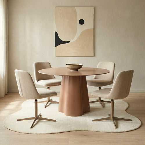 DÉJA Living Eettafel Esra - Rond Terra Glas/MDF - 120x120x76cm