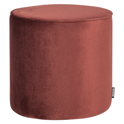 WOOOD poef hoog Sara 46xØ46 cm - Velvet - Bordeauxrood