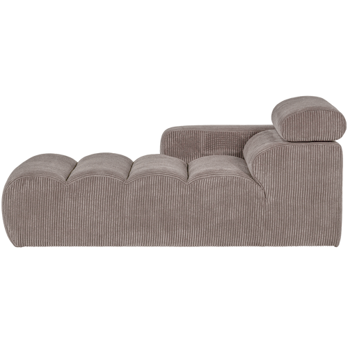 WOOOD chaise longue element arm links Novi - Ribstof - Zand - 86x109x173 - vtwonen shop