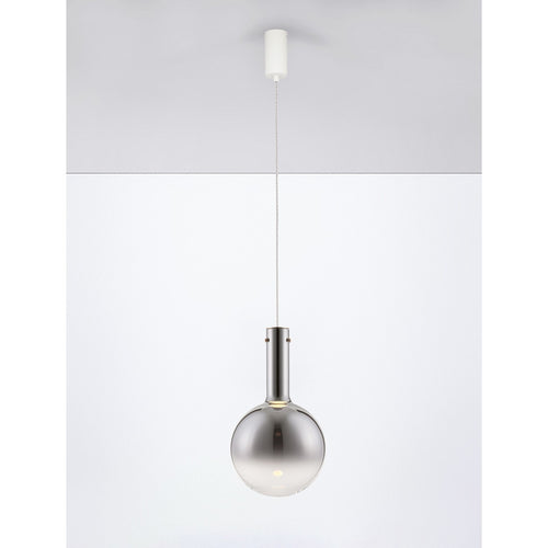 Nova Luce NOSTOS Bolvormige hanglamp voor plafond, rookgrijs, goud, mat wit, Triac dimbare LED 6W 330lm 3000K