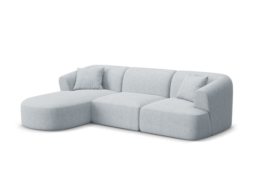 Cosmopolitan Design Modulaire hoekbank links Campi 4-zits, structurele stof lichtgrijs - 156x256x70cm