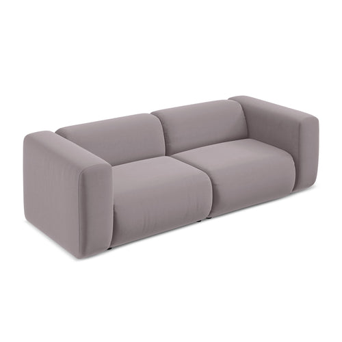 LaMiaSofa 3-zits bank Bari - velours - lavendel - 228x89x70