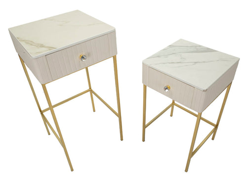 Mauro Ferretti tafel - set van 2 - 45x90-40x70 cm - crème