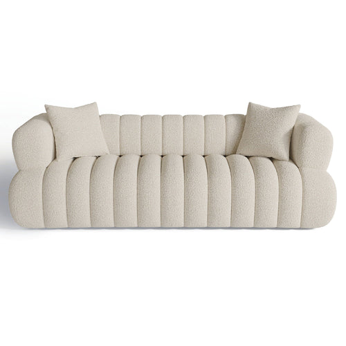 Sia Home - Rechte bank ROSS - Bouclette stof - Crème - 225 CENTIMETERScm