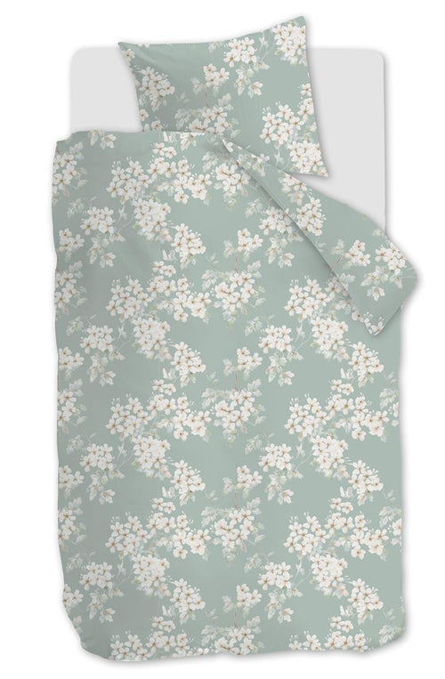 Ariadne at Home dekbedovertrek Blooming Flowers - 140x200/220 cm - blauw groen - vtwonen shop