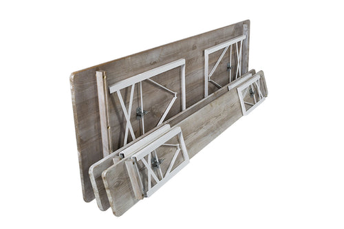 MaximaVida inklapbare picknickset Berlijn 200 cm whitewash - FSC hout