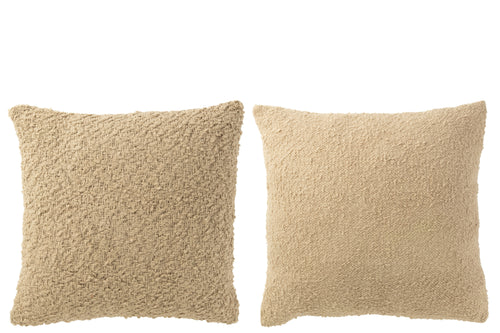 J-Line kussen Vierkant los/dicht - weven - donkerbeige - 2 stuks - vtwonen shop