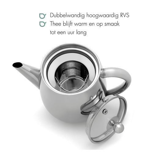 schoonmaken dubbelwandige theepot
