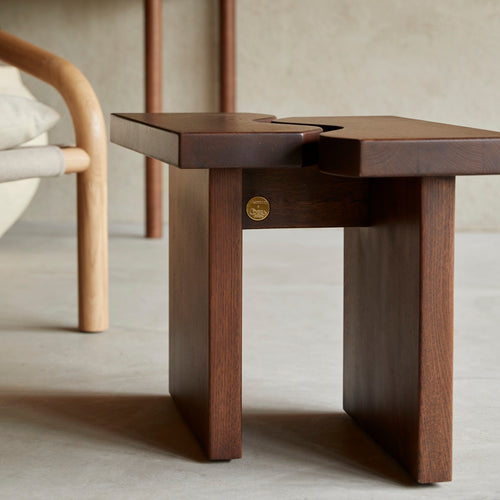 Tikamoon Massief eiken bijzettafel - Donkerbruin - vtwonen shop