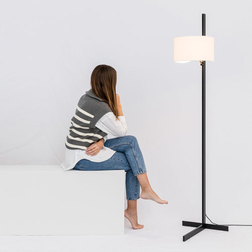 Faro Stand Omhoog Zwart-witte Vloerlamp