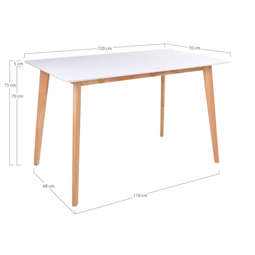 BRAM Eetkamertafel Rognan - 120 x 70 cm - Wit