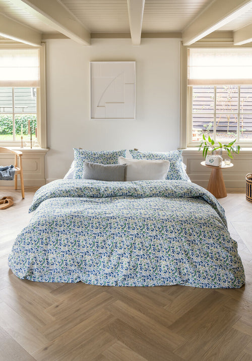 Walra - Dekbedovertrek Remade Flower Fairytale - 240x220 cm - Blauw