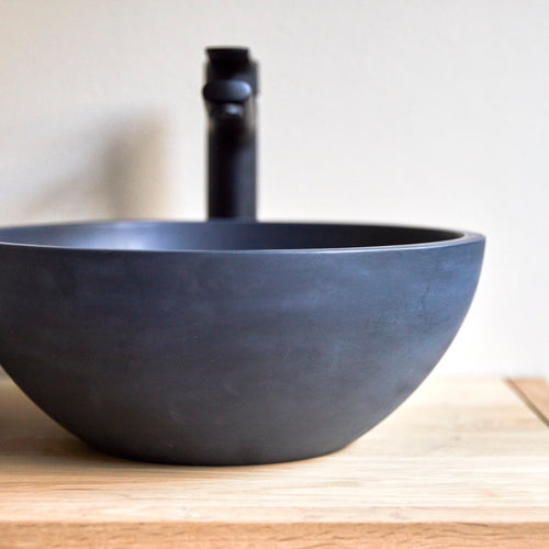 Tikamoon Ronde waskom in zwart terrazzo ∅ 36 cm - Zwart