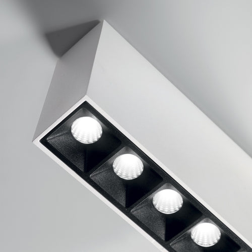Ideal Lux LIKA Rectangle 5 Light Opbouwdownlight Wit 13,5cm 3000K