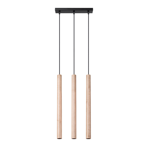 Sollux Lighting Hanglamp PASTELO 3L hout - 30x5x110cm