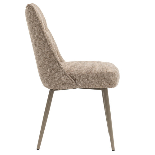 DÉJA Living Eetkamerstoel Meau - Taupe/Taupe - Zithoogte 47cm - Set van 2 - vtwonen shop