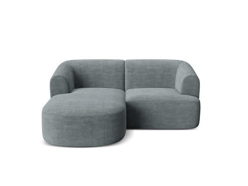 Cosmopolitan Design Modulaire hoekbank links Campi 3-zits, ribfluwelen donkergrijs - 156x180x70cm