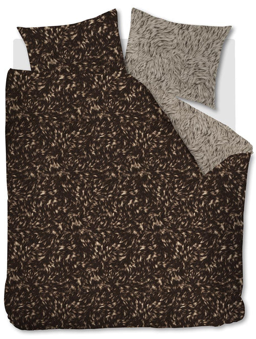 Riviera Maison dekbedovertrek Fauxy Fur - 200x200/220 cm - bruin - vtwonen shop