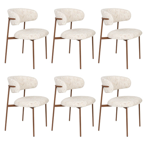 Housecraft Living Claes Eetkamerstoelen Gemêleerd Off-White - Set van 6