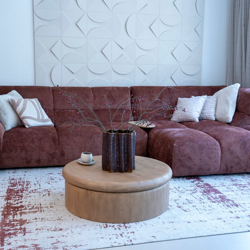 DÉJA Living Salontafel Rota - Rond Naturel Mangohout - 90x90x31cm