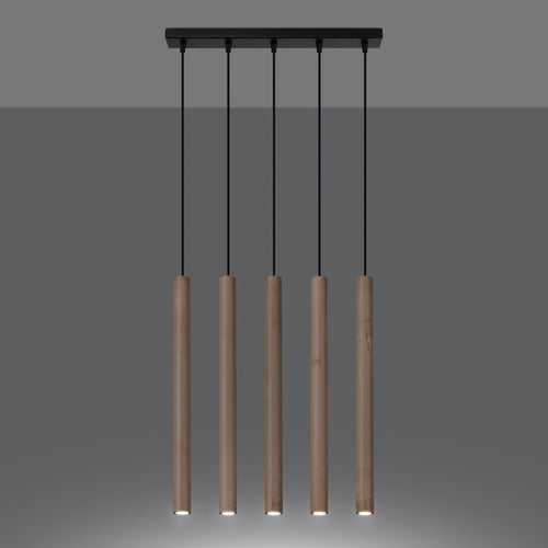 Sollux Lighting Hanglamp PASTELO 5L hout - 45x5x100cm