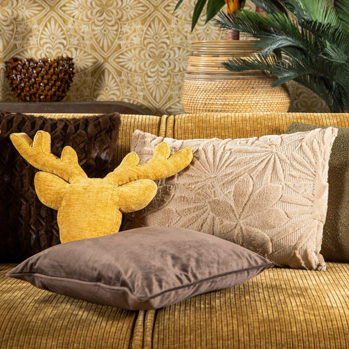 JURRE - kussenhoes 40x60 cm - getuft - bladmotief - Irish Cream - beige