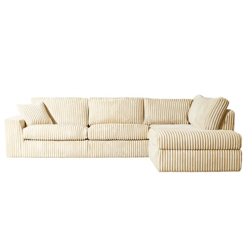 MySofa Hoekbank Teddy - Beige Teddy - Rechts - 271x199x91cm