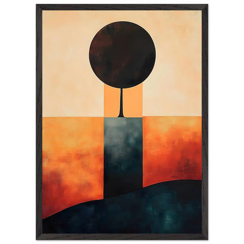 Artfulprints Poster met Lijst Boho – Graphic dusk   - 50x70 cm - Oranje