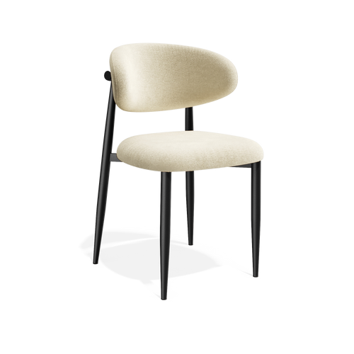 Premium Interiors - Set van 2 stoelen LINA - zacht aanvoelende geweven stof crème 52cm