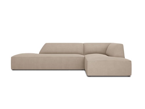 Micadoni rechter hoekbank Ruby 4-zits, structurele stof, donkerbeige - 180x273x69cm
