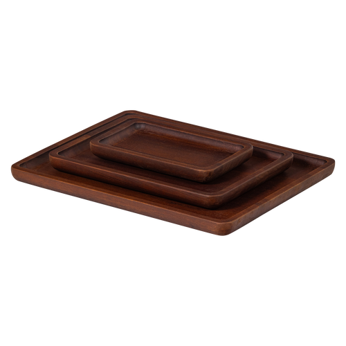 WOOOD dienblad Trayla - Mangohout - Bruin - Set van 3 - 45x35x3/35x25x3/25x15x3