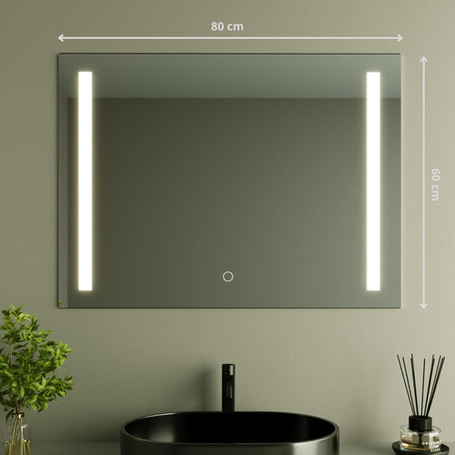 LOMAZOO badkamerspiegel Reyes - met LED verlichting & anti condens - rechthoekig - 60 x 80 cm
