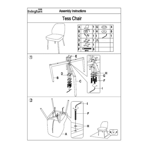 Livingfurn eetkamerstoel Tess - rood - set van 2 - 63x48x83 - vtwonen shop