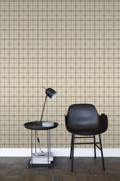 ESTAhome behang ruiten beige en bruin - 53 cm x 10.05 m - 137723