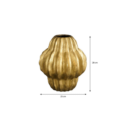 Mica Decorations Altea Vaas - H28 x Ø25 cm - Keramiek - Goud