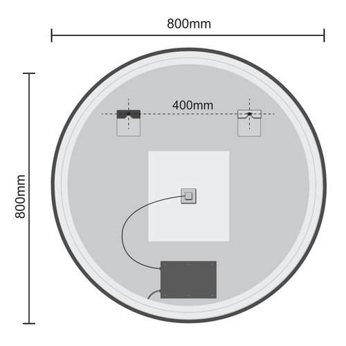 LOMAZOO badkamerspiegel Paris - met LED verlichting & anti condens - rond - goud - 80 cm