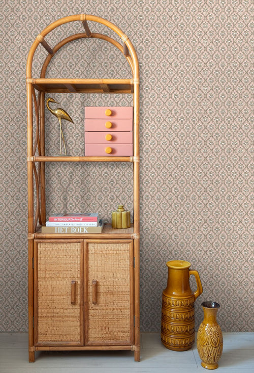 ESTAhome behang vintage bloemen licht roze en beige - 50 x 900 cm - 132013