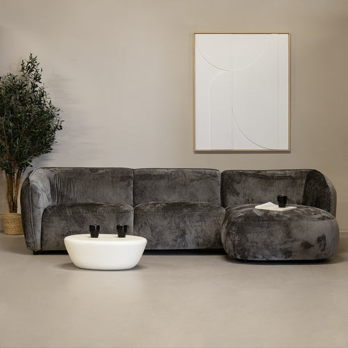 Giga Meubel Chaise Longue Bank Lille - 3-Zits - Rechts - Mokka - Stof - vtwonen shop