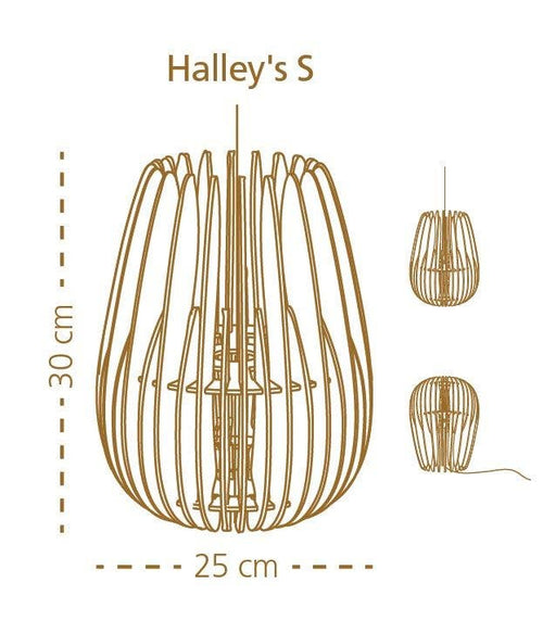 Bomerango Halley S houten hanglamp small - met koordset zwart - Ø 25 cm - vtwonen shop