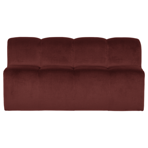 WOOOD eetbank 164cm met rugleuning Mojo - Velvet - Kastanjebruin - 83x164x73