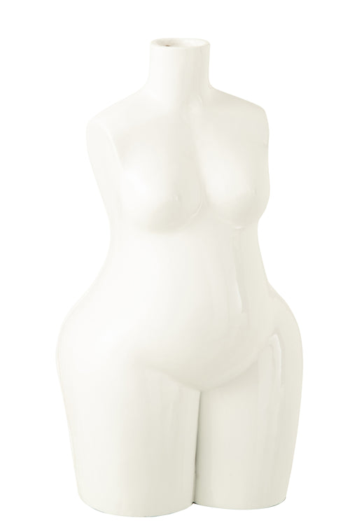 J-Line vaas Vrouw Lichaam - polyresin - glanzend wit - large - 47 cm hoog - vtwonen shop